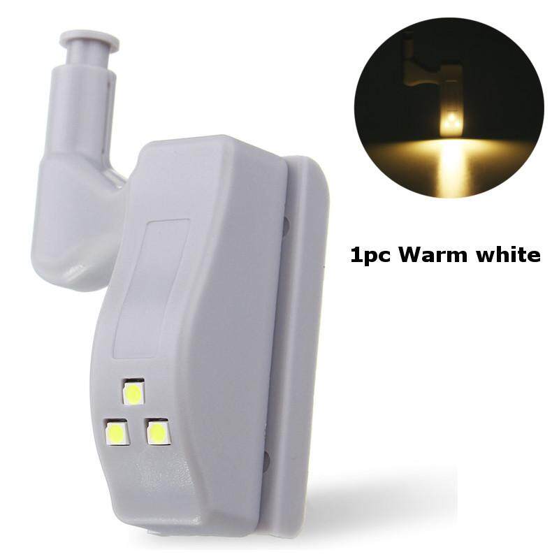 Furniture Hardware Hinge LED Light Smart Sensor Closet Cabinet Wardrobe Lamp Warm White - intl