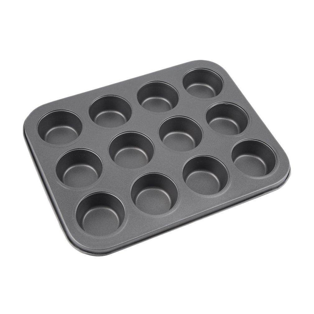 GETEK 12 Cups Mini Muffin Bun Cupcake Baking Bakeware Mould Tray Pan Kitchen