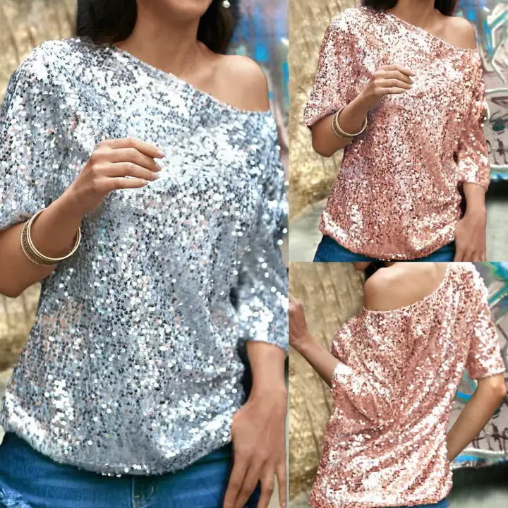 womens glitter blouses