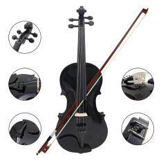 1/4 Size Violin Fiddle Basswood Steel String Arbor Bow For Beginners B5O5 Black – intl