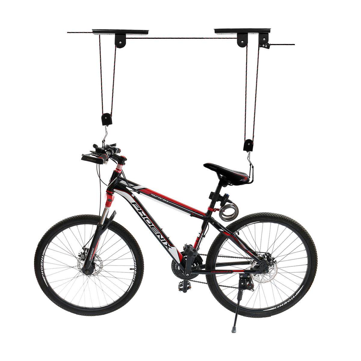 Bike Lift Hoist Pulley System Ceiling Hook Garage Storage Rack Kayak Ladders