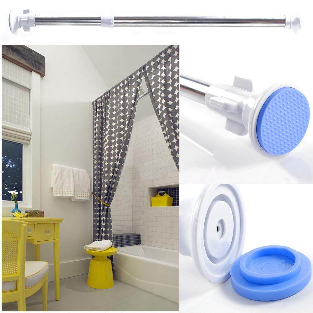 Fantnesty NEW Telescopic Shower Curtain Rail Extendable Heavy Duty Steel Pole Rod