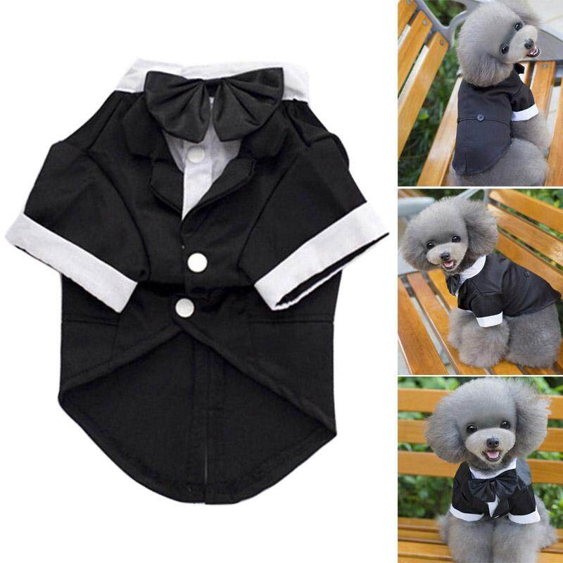 Pet Dog Cat Puppy Clothes Wedding Suit Tuxedo Costume Collared Shirt Clothing