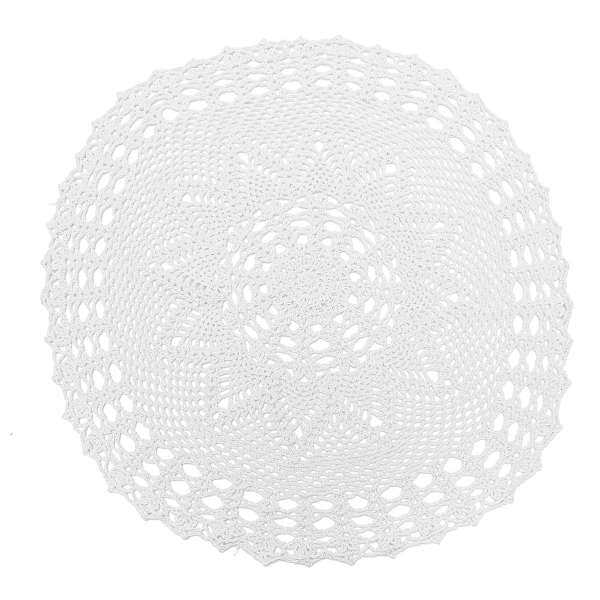 55cm Vintage Round Cotton Hand Crocheted Lace Floral Doilies Tablecloth Placemat#White