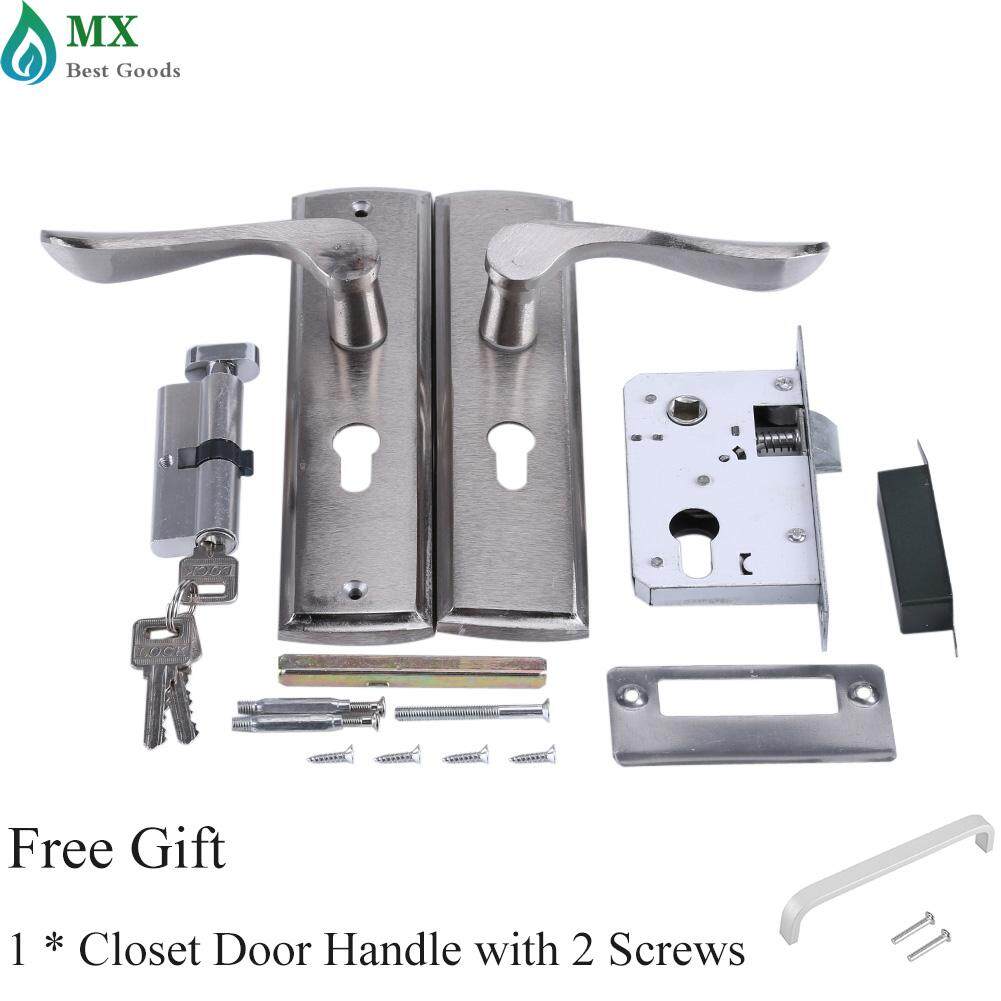 Cylinder Front Back Lever Latch Home Security with Keys Durable Door Handle Lock Lock Door Handle 1Pair