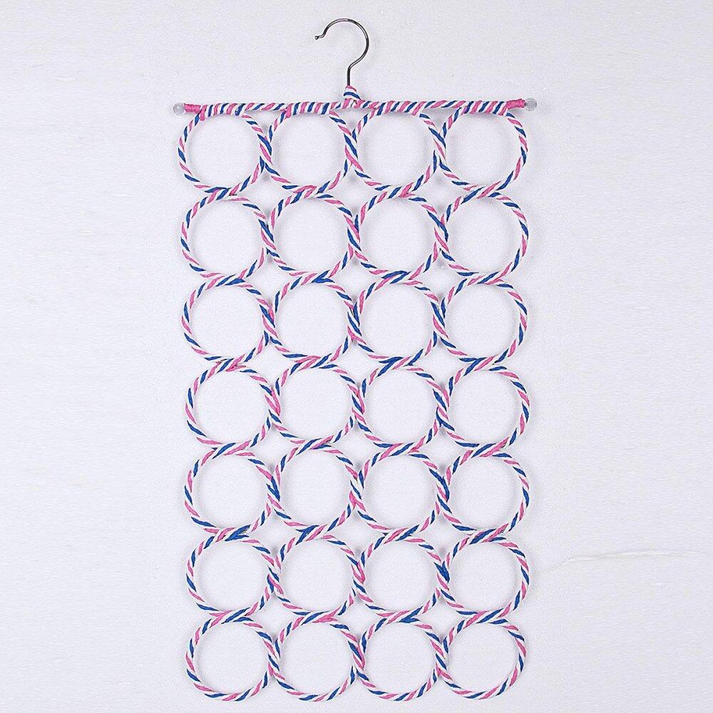 Clothes Tie Belt Shawl Scarf Hanger Holder Closet Organizer Hook 9-28 Ring Holes