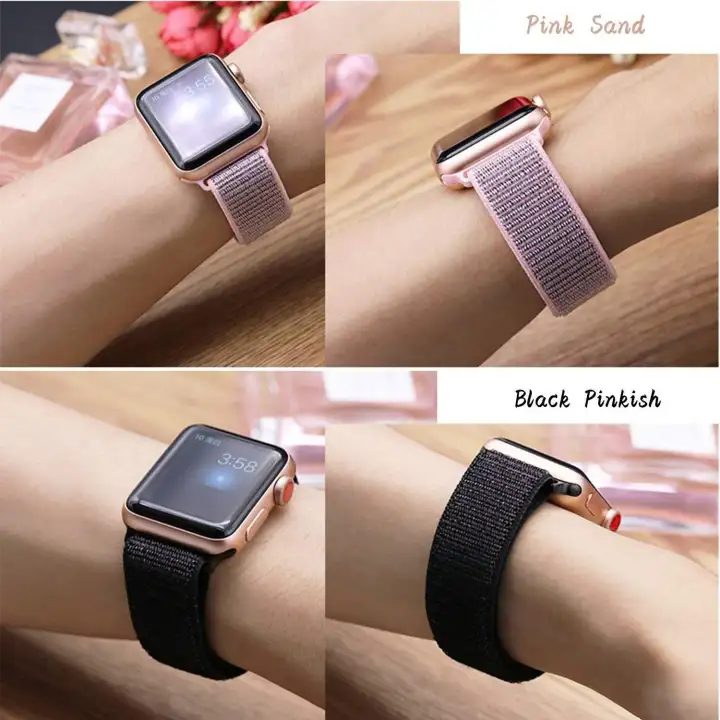 apple watch with pink sand sport loop