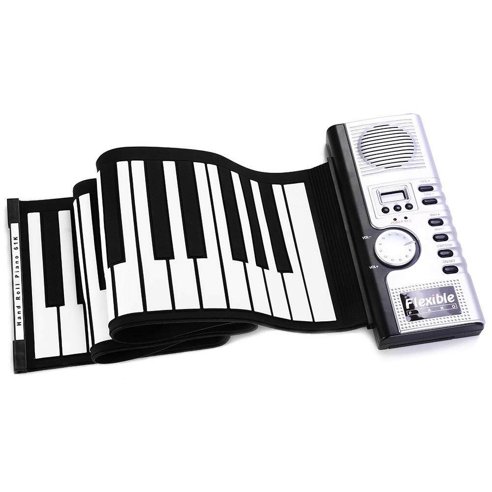 Hợp thời trang Linh Hoạt 61 Phím Dẻo Silicone MIDI Kỹ Thuật Số Cuộn lên Bàn Phím Đàn Piano