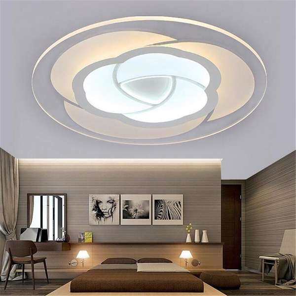 Modern Simple Square Acrylic LED Ceiling Light Living Room Bedroom Home Lamp# Inner white and Outside warm - intl