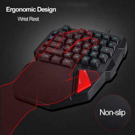 ❥Gracekarin ออนไลน์กินไก่ MINI คีย์บอร์ดเล่นเกมปุ่มกดแบบกลไก One มือเดียวพร้อม Backlit สำหรับเกม PC (ไม่รวมเมาส์)