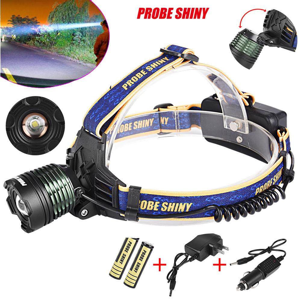 XM-L T6 LED Focus Headlight Head Lamp Zoomable + 2x18650 +Charger