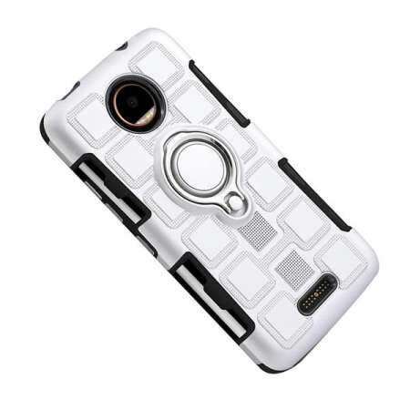 เคสโทรศัพท์แสนสร้างสรรค์ Solid Texture รถแม่เหล็กสอง - in - One วัสดุไฮบริด TPU  PC Anti - Fall โทรศัพท์สำหรับ Moto C PLUS