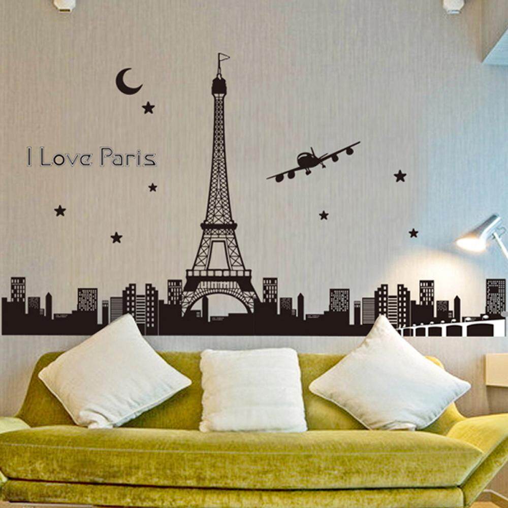 City Eiffel Tower PVC Wall Decals DIY Home Sticker WallPaper Vinyl Wall arts Pictures Removable Murals For House Decoration Baby Living Rooms Bedroom Toilet