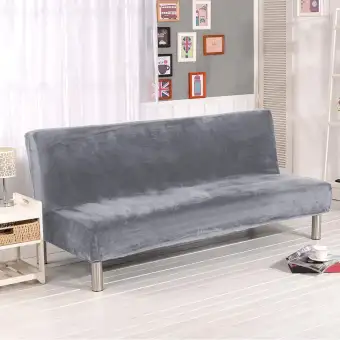 Thicker Plush Sofa Cover Slipcover Full Coverage Folding Bed Without Armrest