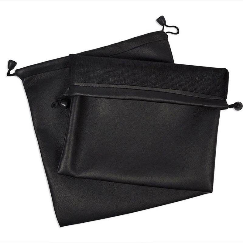 PU Leather Soft Headphone Bag Earphone Headset Pouch Headphone Case Hard Disk Cable Card Storage Bag With Locking String