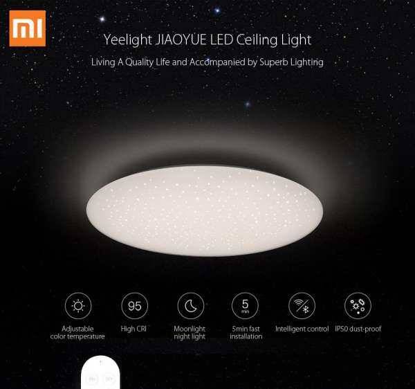 Xiaomi Yeelight JIAOYUE YLXD04YL 450 Thông Minh ỨNG DỤNG/Wifi/Bluetooth Điều Khiển ĐÈN LED Âm Trần 200-240 V với bộ Điều Khiển từ xa