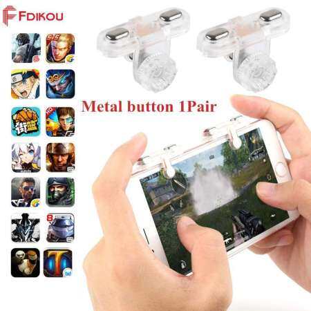 Fdikou 1 คู่ Gamepad สำหรับ PUBG Fortnite บน Mobile Controller Sensible ยิงและ AIM ทริกเกอร์ L1R1 เกมมือถือ Trigger จอยสติ๊กสำหรับ iPhone Android
