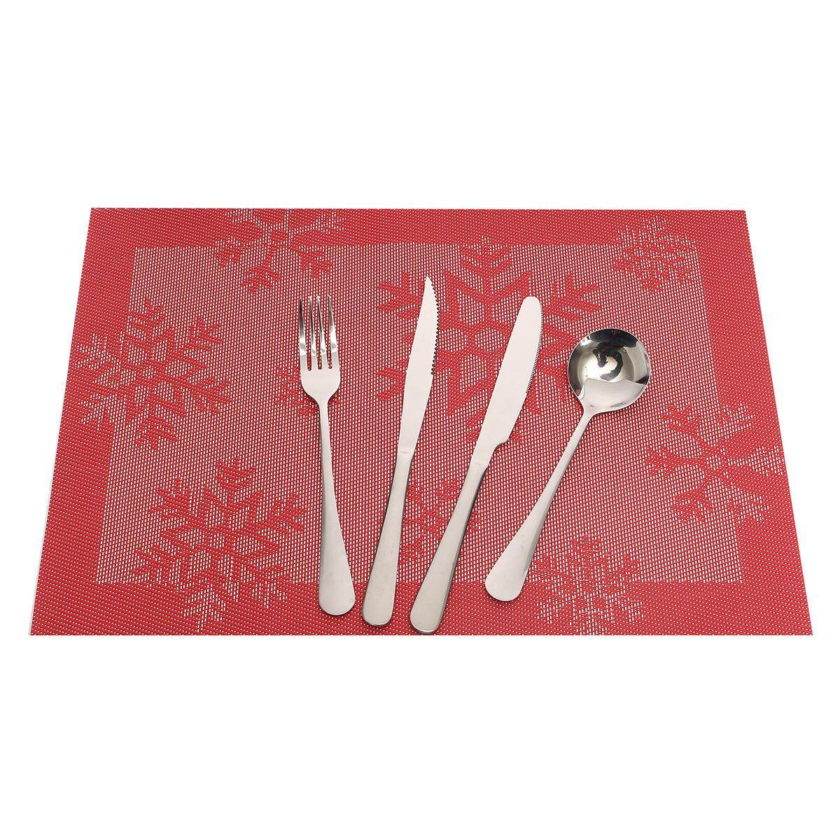 4X Cách Nhiệt Placemat Tấm Bát Tấm Lót Bàn Sáng Tạo Bông Tuyết Tablemat