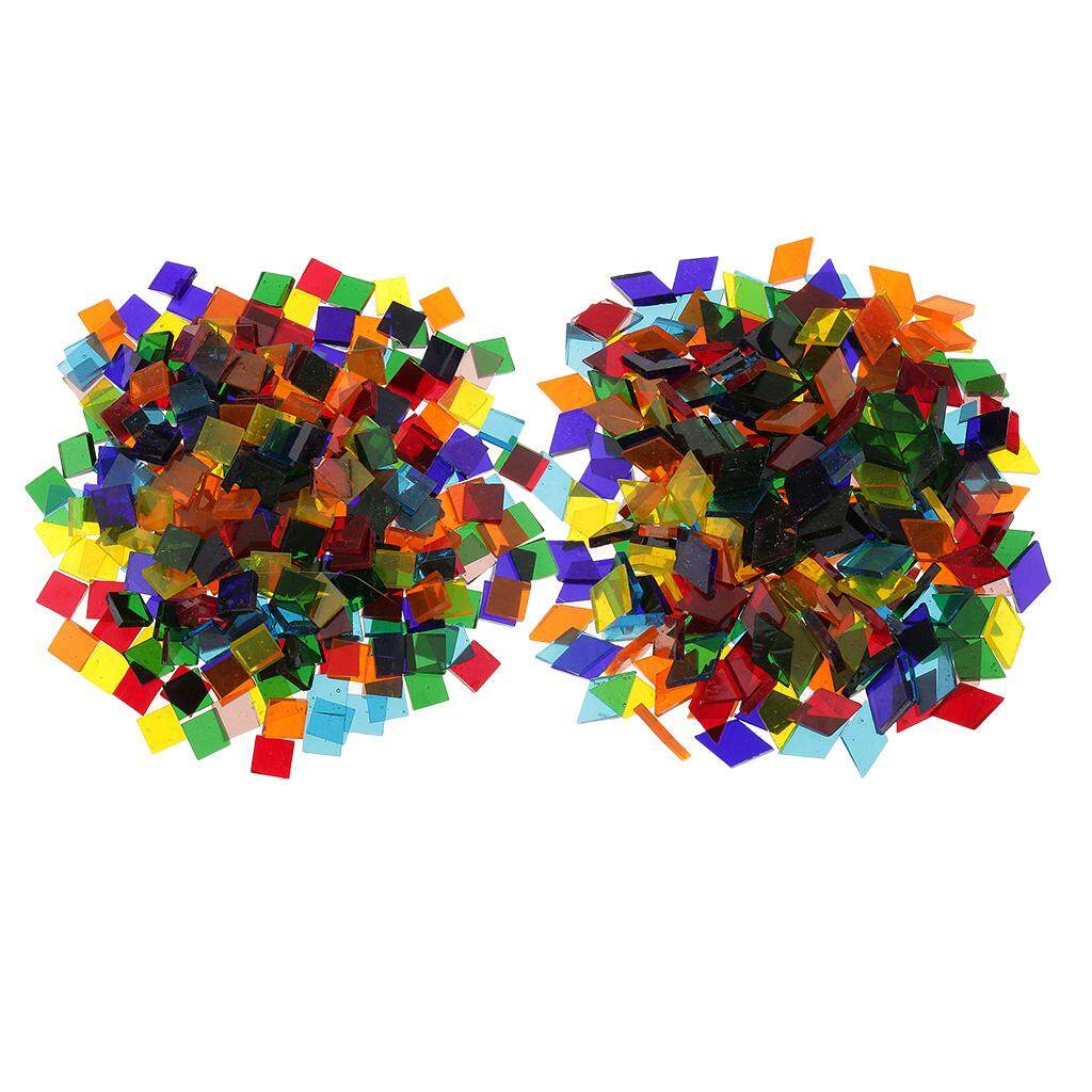 250pcs Square Glass Mosaic Tiles Pieces for Art DIY Craft 10x10mm Many Colors