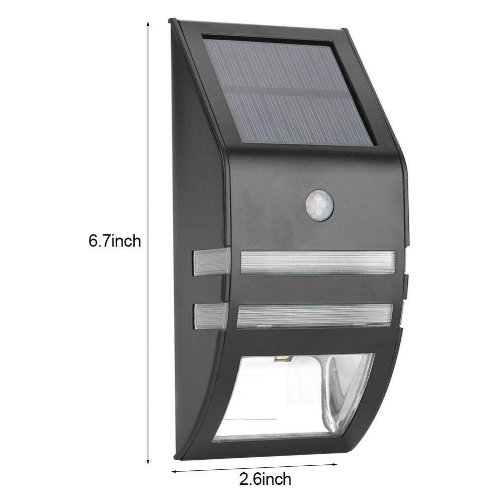 epayst Solar Powered PIR Motion Sensor 2 LED Path Wall Light Garden Security Lamps Black Warm White - intl