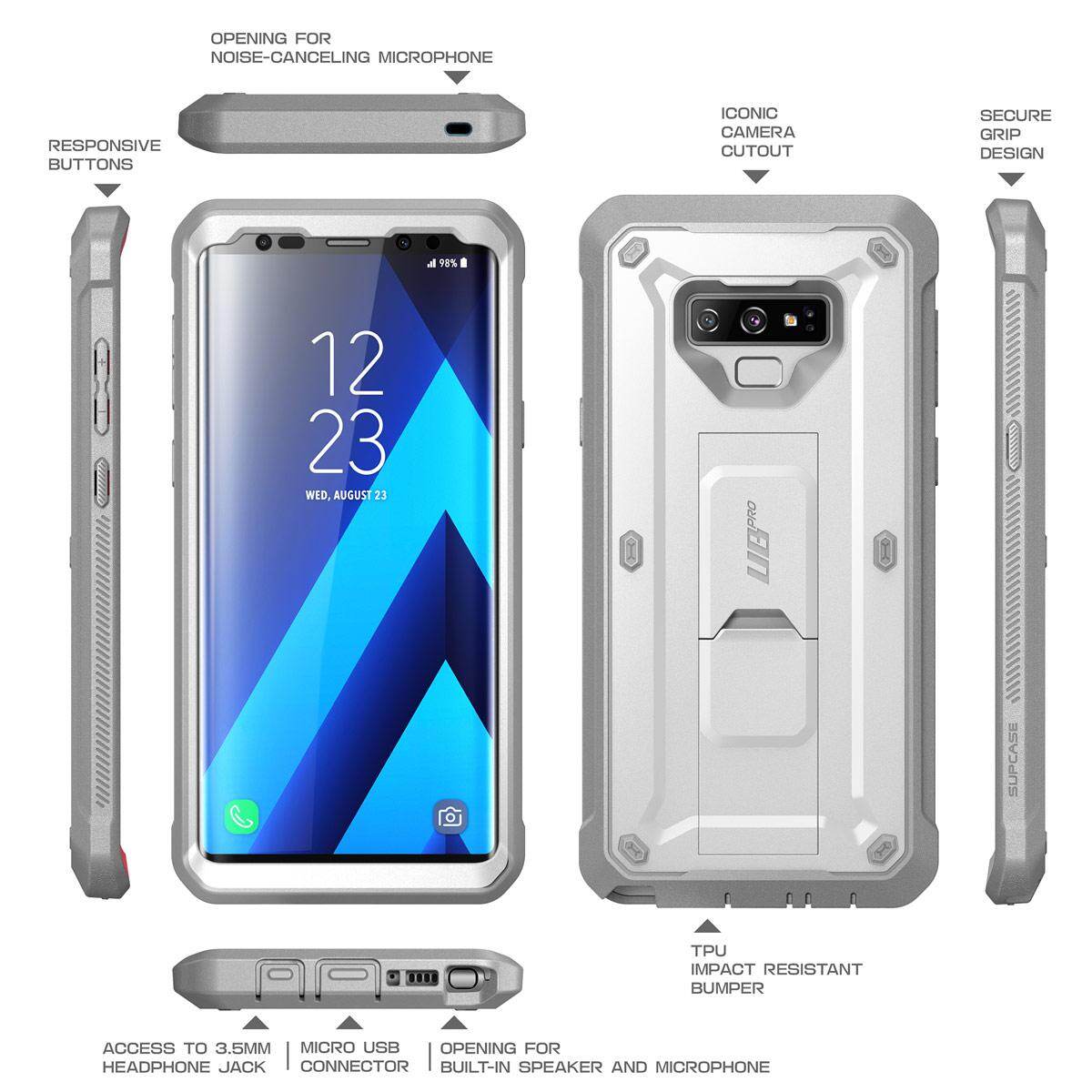 Dành cho Samsung Galaxy Samsung Galaxy Note 9 Ốp Lưng BẢO VỆ SUPCASE PC + TPU Chắc Chắn có Nắp Đậy Bảo Vệ Màn Hình & Chân Đế & bao da Kẹp