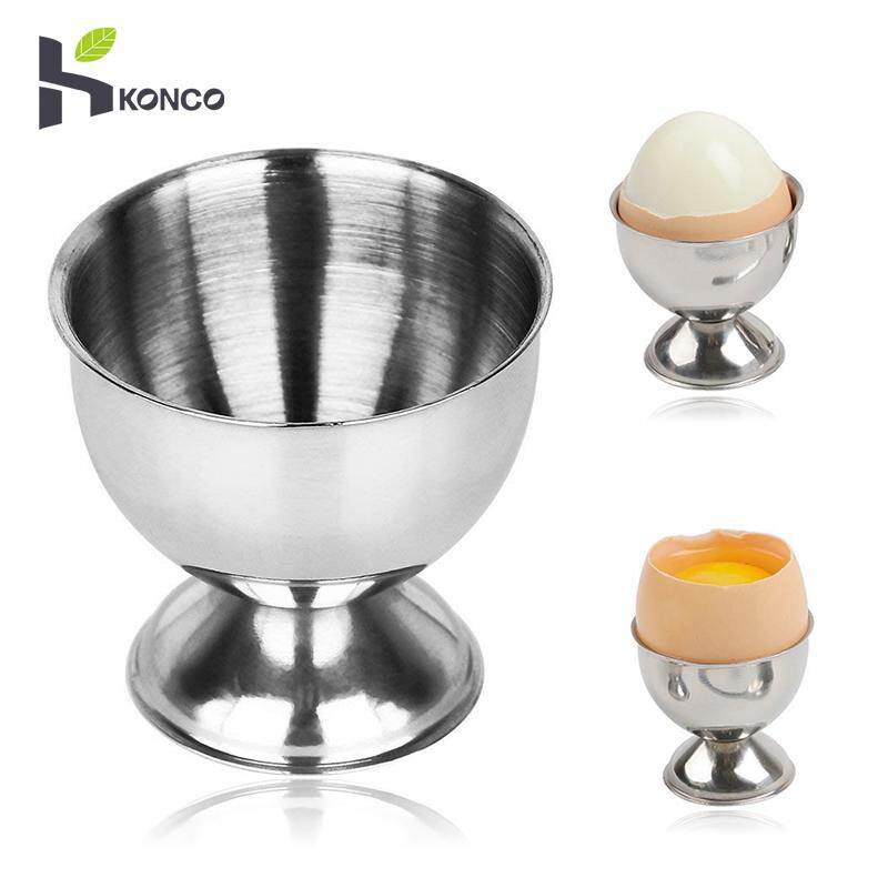 KONCO 4 Packs Egg Holder, Stainless Steel Soft Boiled Egg Cups Holder Stander, Egg Stand Storage Dishwasher Safe