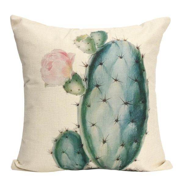 Cactus Plants Green Succulent Square Linen Pillow Case Cushion Cover Sofa Decor # 5