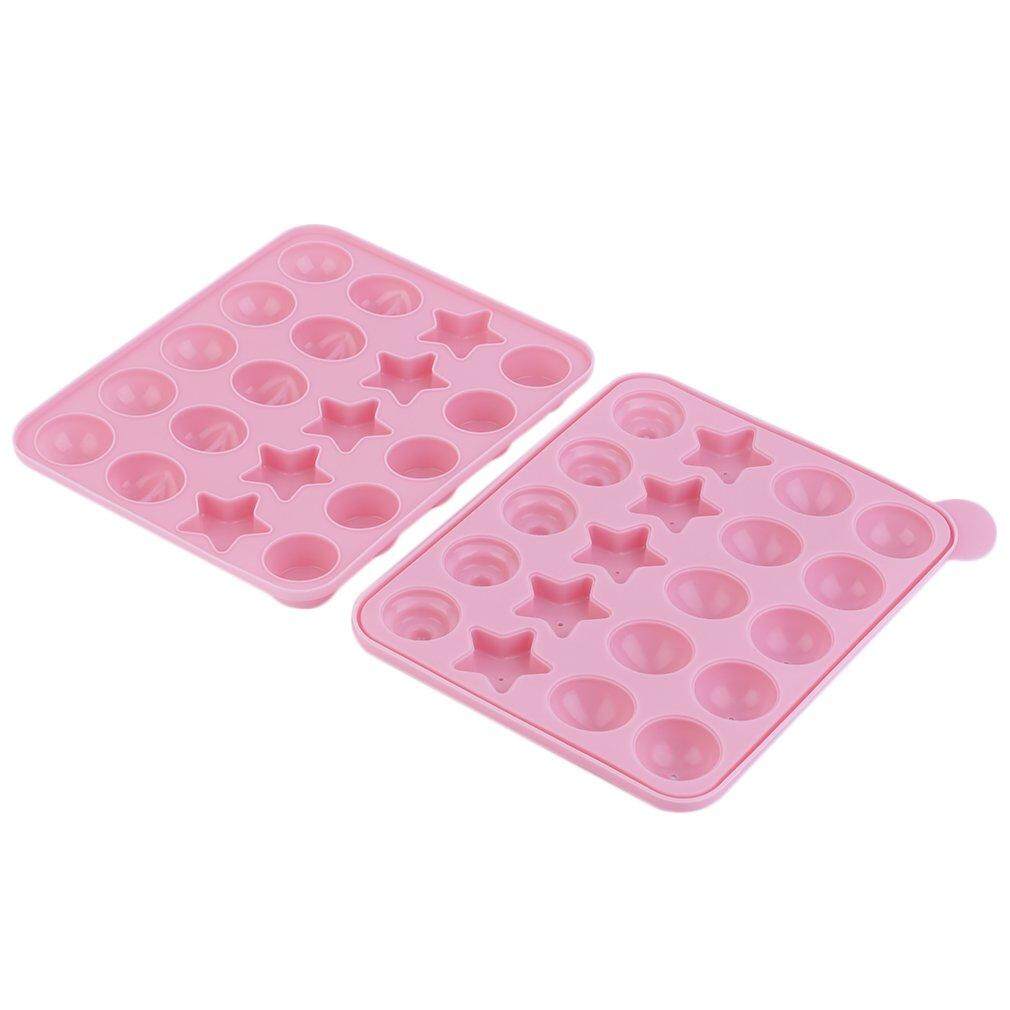 GETEK 20 Lollipop POP 4 Pattern Cake Mold Tray Chocolate Silicone Non-Stick Baking