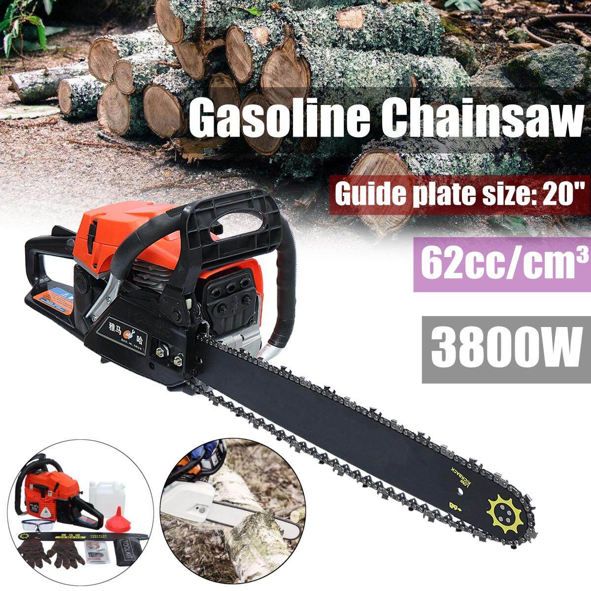 20 \"3800 Wát Thanh Khí Diêm Chịu Nước Quẹt Bằng Xăng Máy Cưa Xích 62cc Động Cơ Chu Kỳ Cưa Xích