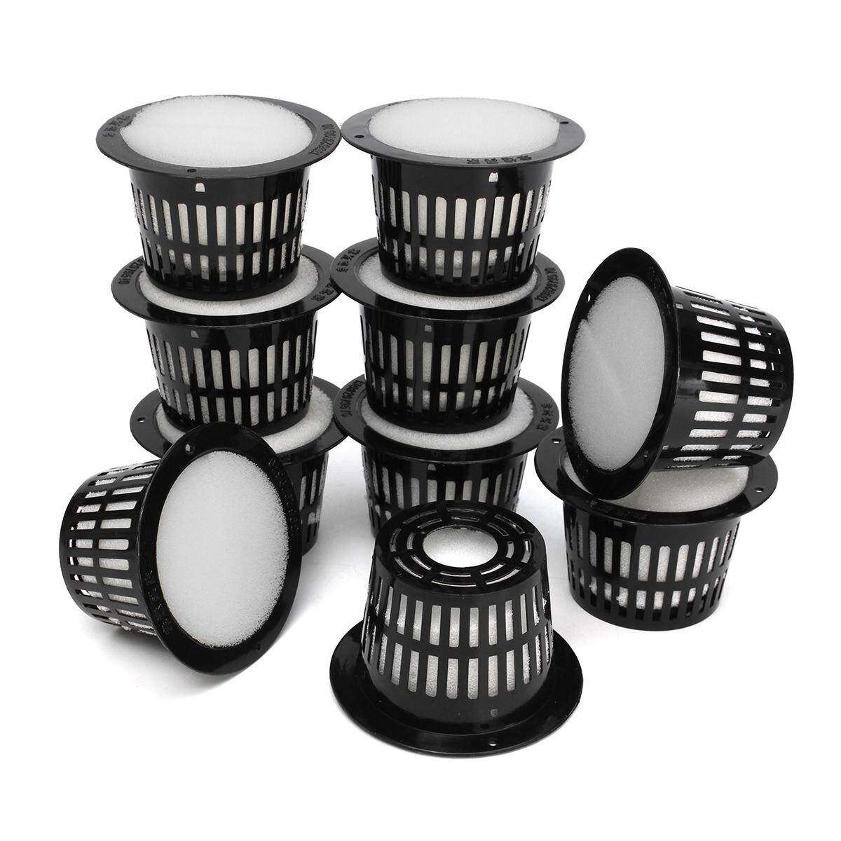 10 Mesh Pot Net Basket Clone Cloning Collar Foam Insert Hydroponic Aeroponic