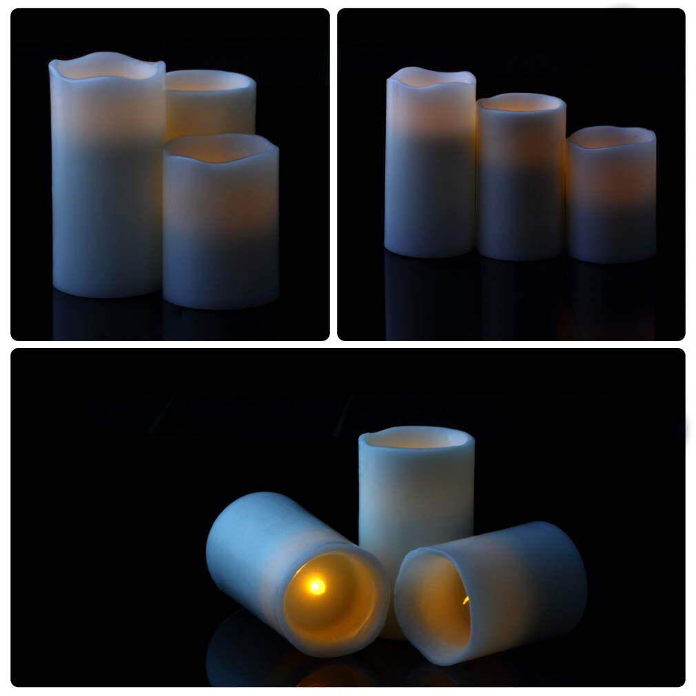 GOOD Remote Control Electronic LED Candle Romantic Gift 3pcs LED Wax Candles - intl