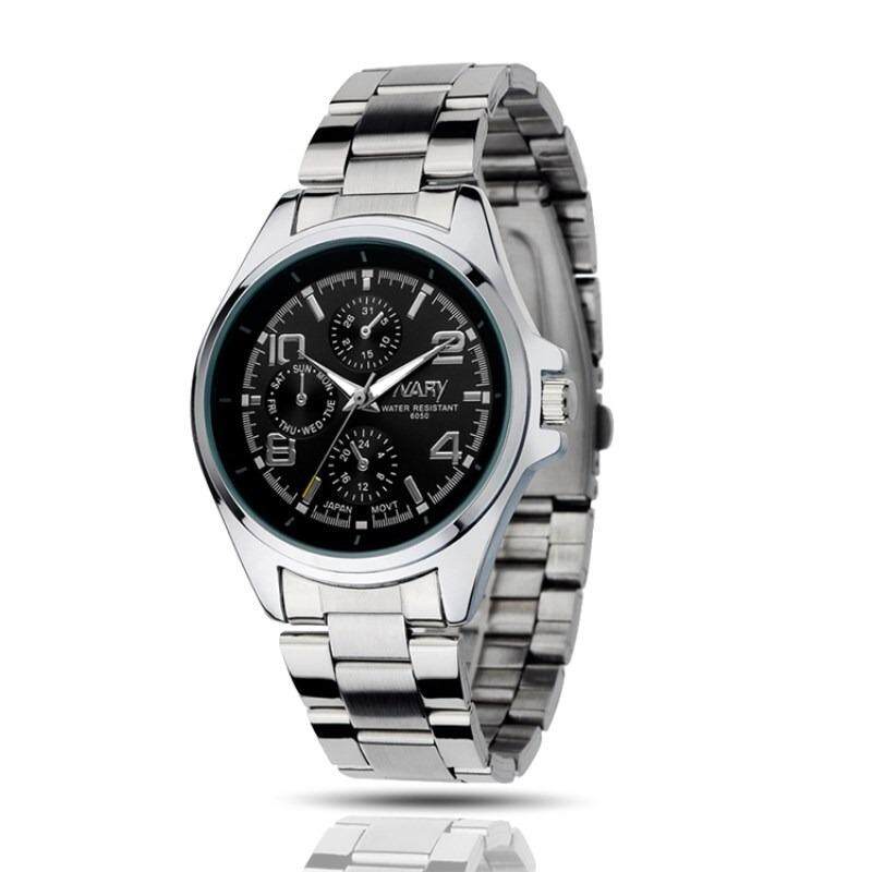 Jam Tangan Jenama Mode Nary Lelaki Jam Tangan Aloi Pelbagai Panggil Besi Tahan Karat Tali Kalis Air Lelaki Jam Tangan kuarza Kasual Klasik