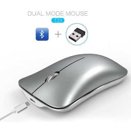 USB dual mode 2.4G1600dpi optical mouse Bluetooth wireless mouse rechargeable with USB receiver,USB receiver at the bottom of the mouse USB dual mode 2.4G1600dpi optical mouse Bluetooth wireless mouse rechargeable with USB receiver,USB receiver at the bottom of the mouse
