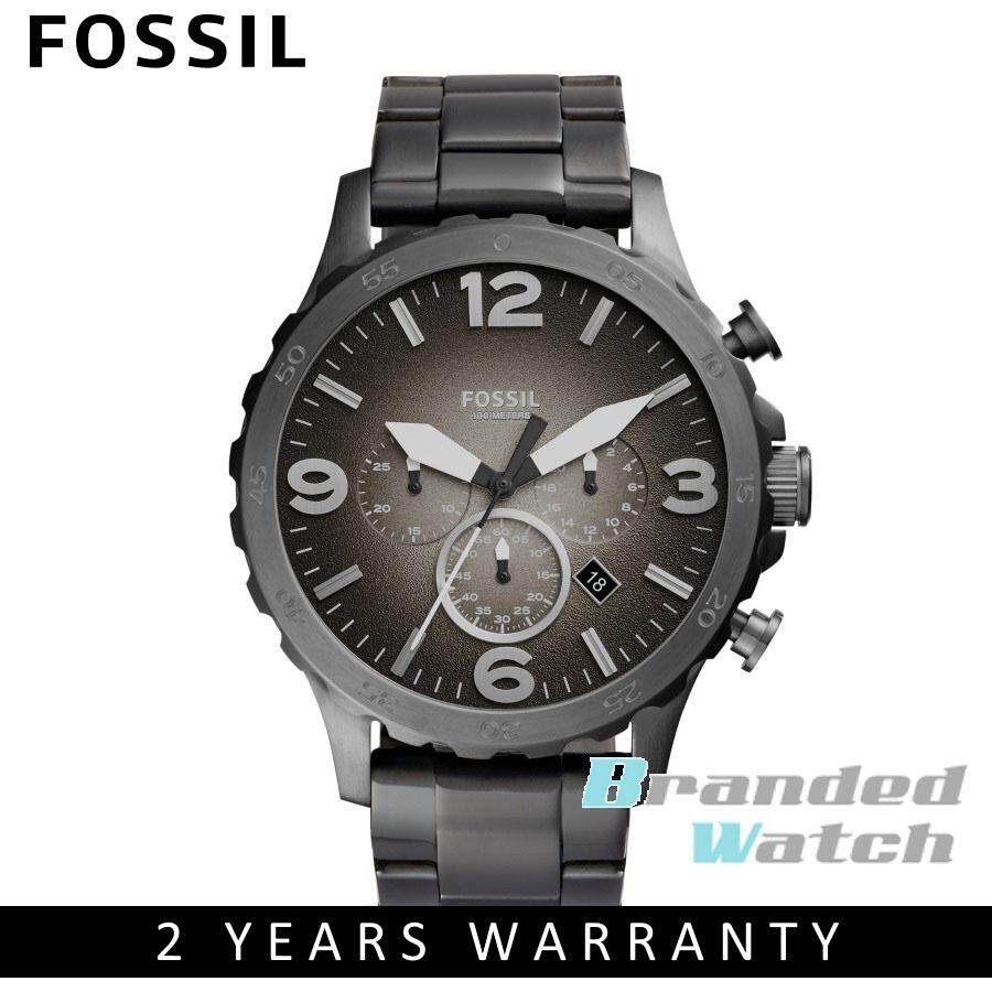Fossil JR1437 Men's Nate Chronograph Smoke Gray Steel Watch Lazada