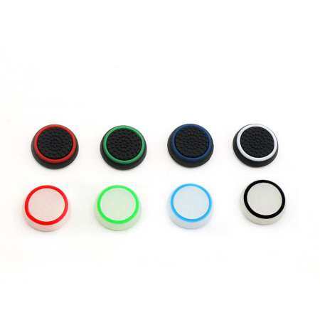 RYT 4 ชิ้น Luminous ที่ถือเกมจอยสติ๊กฝาครอบกันขีดข่วน Nightlight ฝาปิดปุ่มซิลิโคน Thumb Grips Caps สำหรับ Xbox ONE/X360/PS4/ PS3/PS2