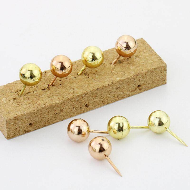 100X Bling Màu Sắc Viên Pin Nhấn Ngón Tay Cái Độ Bám Biển Thông Báo Pushpin Nhựa Vàng