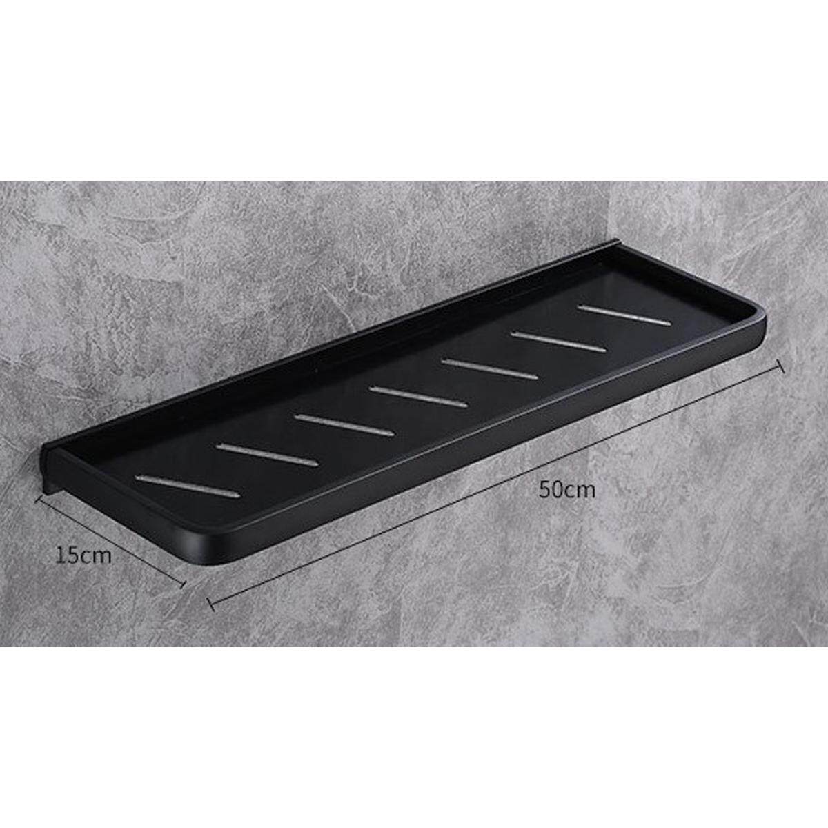 Modern Aluminium Stainless Steel Solid Black Wall Mounted Bathroom Shower Shelf Storage