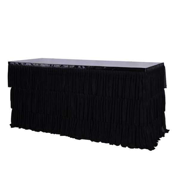 Big House 3-Layer Elastic Mesh Fluffy Table Skirt Tulle Tableware Tablecloth For Party Wedding Birthday Home Decor