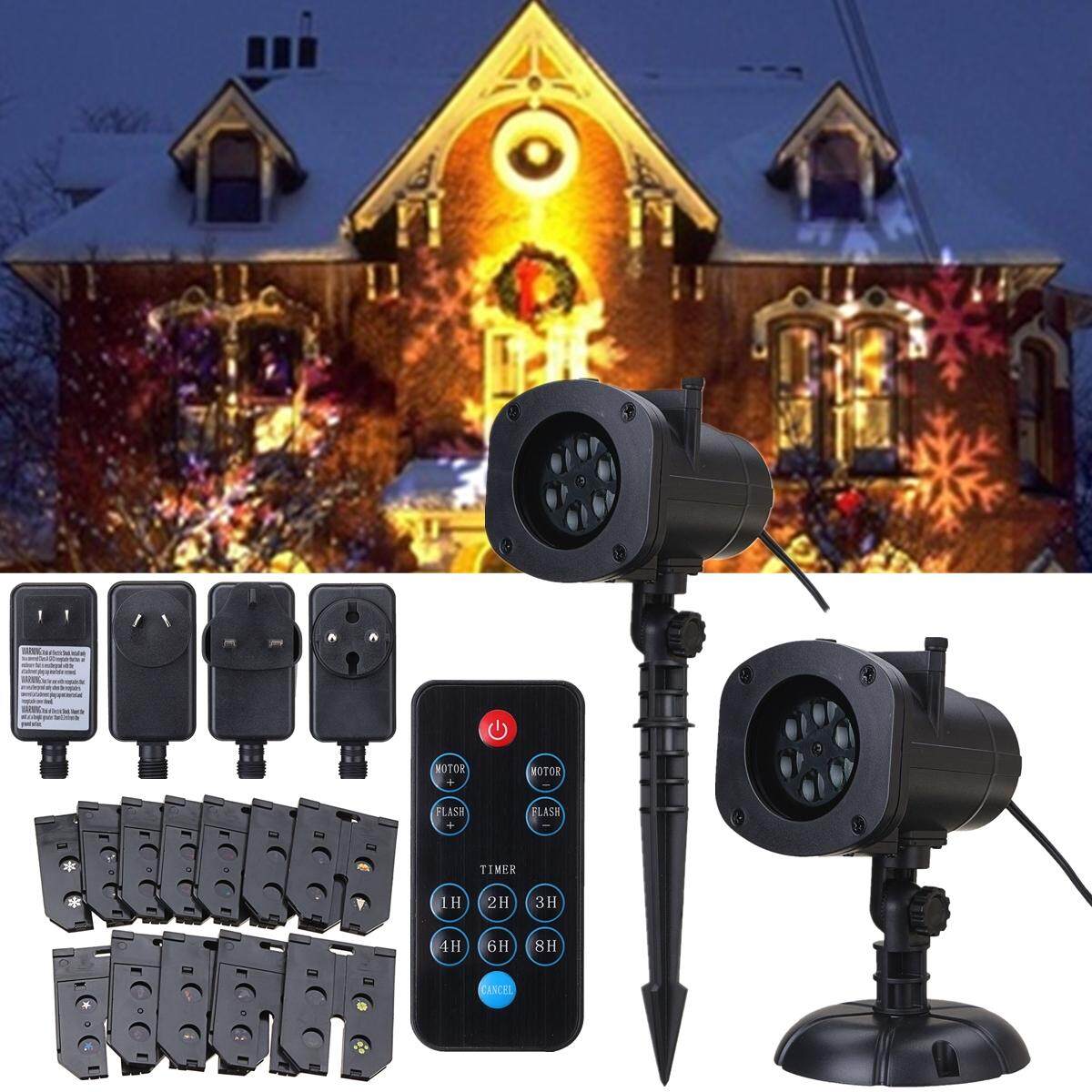 12 Hoa Văn 4 wát LED chiếu Xa Sân Khấu Di Chuyển Laser Spotlightt cho Giáng Sinh Halloween [Phích Cắm CHÂU ÂU]]