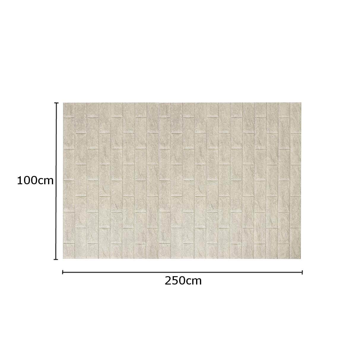 3D Brick Waterproof Wall Sticker Self-adhesive Panels Decal Wallpaper 100*250cm Light Grey