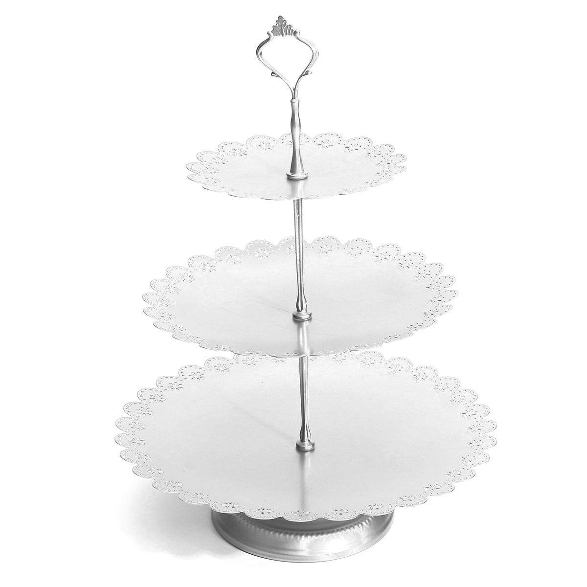 4pcs Crystal White Gold Cake Holder Cupcake Stand Wedding Birthday Display Decor