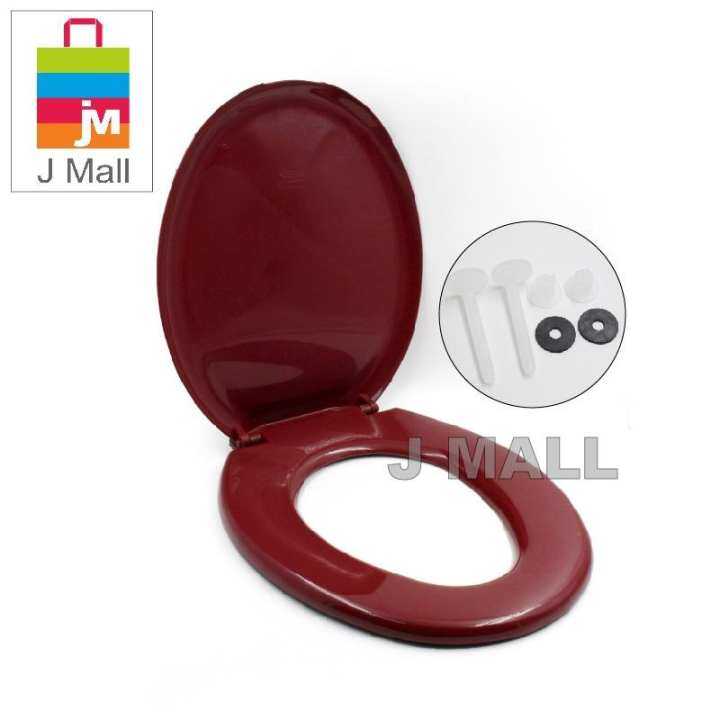 TECHPLAS Plastic Toilet Bowl Seat & Cover with Screws Maroon Lazada
