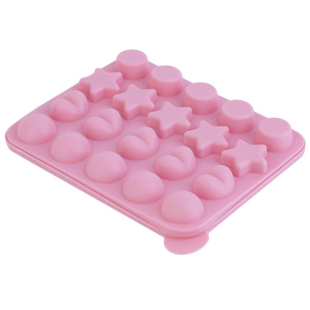 GETEK 20 Lollipop POP 4 Pattern Cake Mold Tray Chocolate Silicone Non-Stick Baking