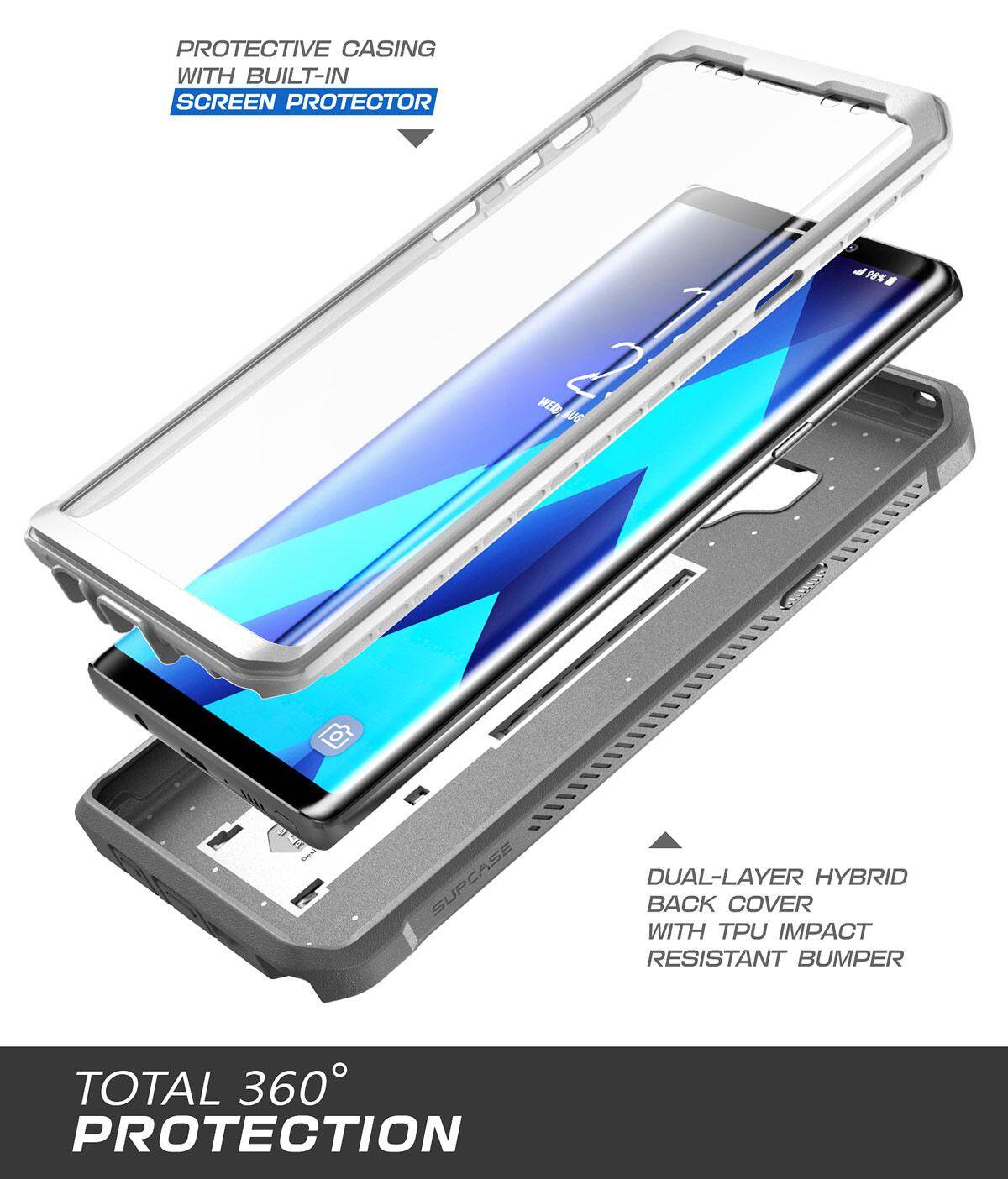 Dành cho Samsung Galaxy Samsung Galaxy Note 9 Ốp Lưng BẢO VỆ SUPCASE PC + TPU Chắc Chắn có Nắp Đậy Bảo Vệ Màn Hình & Chân Đế & bao da Kẹp