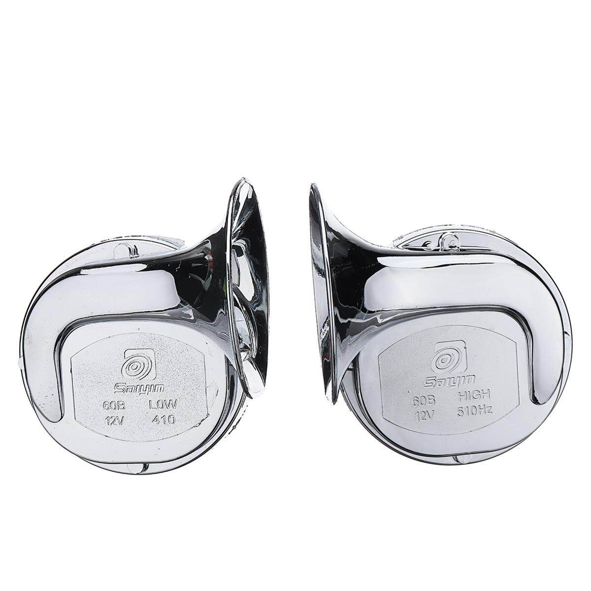 Pasangan Baru Design12v 110Db Universal Suara Keras Chrome Dual Tone Air Klakson Keong untuk Mobil Van Sepeda Motor
