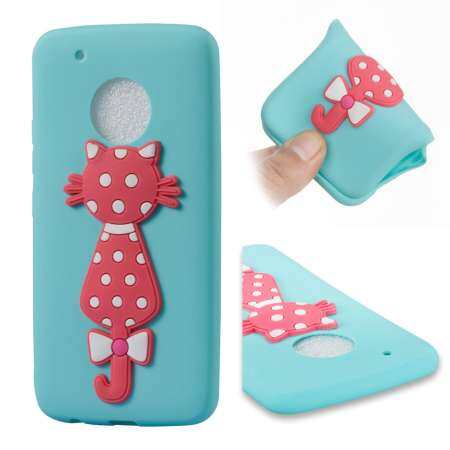 สำหรับ Motorola Moto G5 Plus น่ารัก 3D แมวรูปแบบซองนุ่มกันกระแทกเคสโทรศัพท์ - INTL