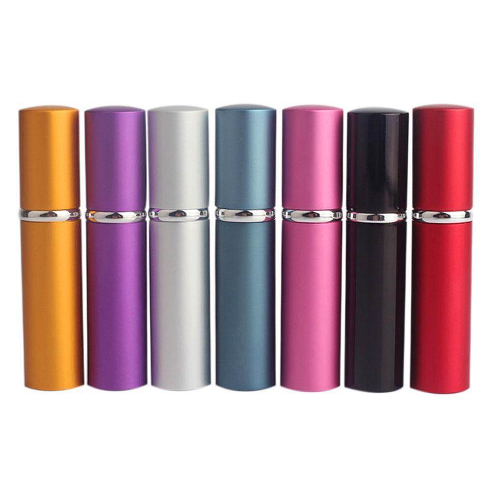 LightSmile 7pcs Refillable Perfume Bottle Atomizer for Travel, Portable Easy Refillable Perfume Spray Pump Bottle for Men and Women with 5ml Pocket Size