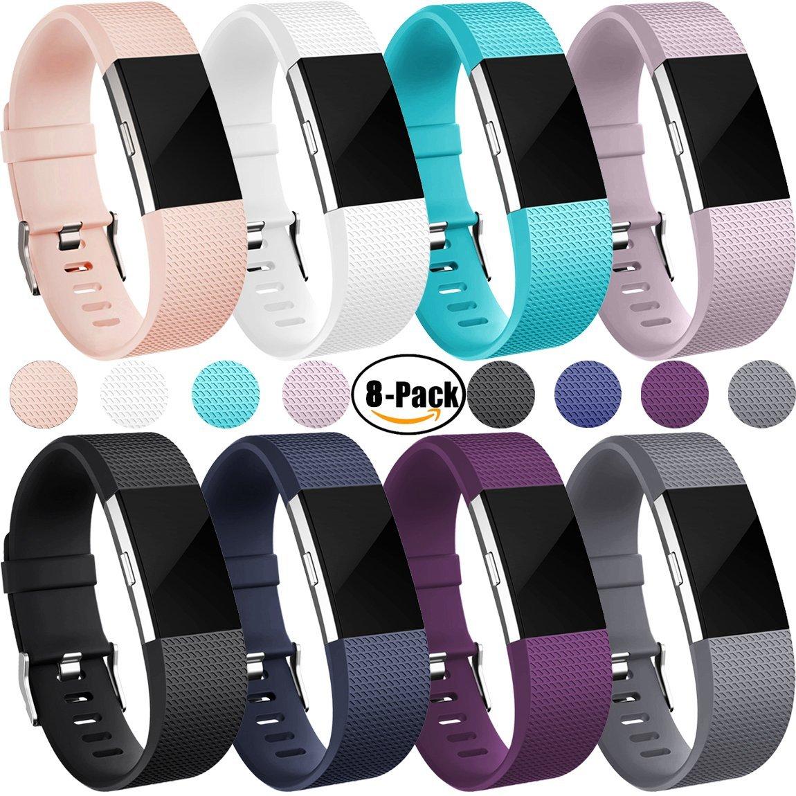 8 Pack Fitbit Charge 2 Bands Soft Accessory Replacement Wristband Strap Large Small Band Available In Varied Colors With Secure Metal Clasp For Fitbit Charge 2 Lazada Singapore