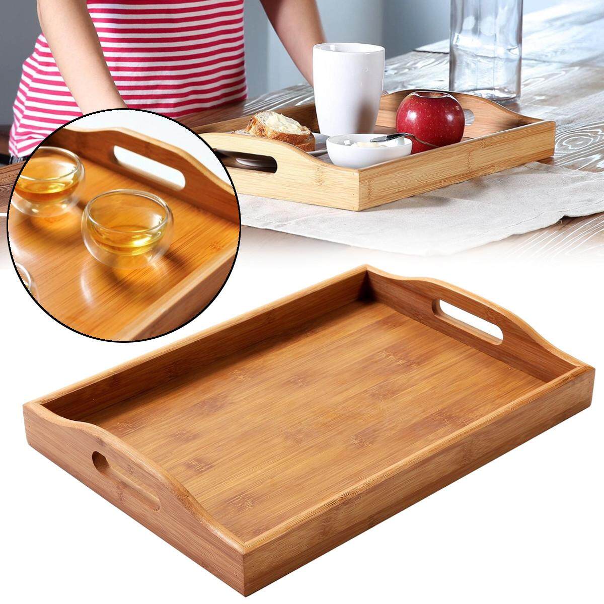 18cm Round Wooden Serving Tray for Fruit Tea Breakfast Wood Kitchen Platter