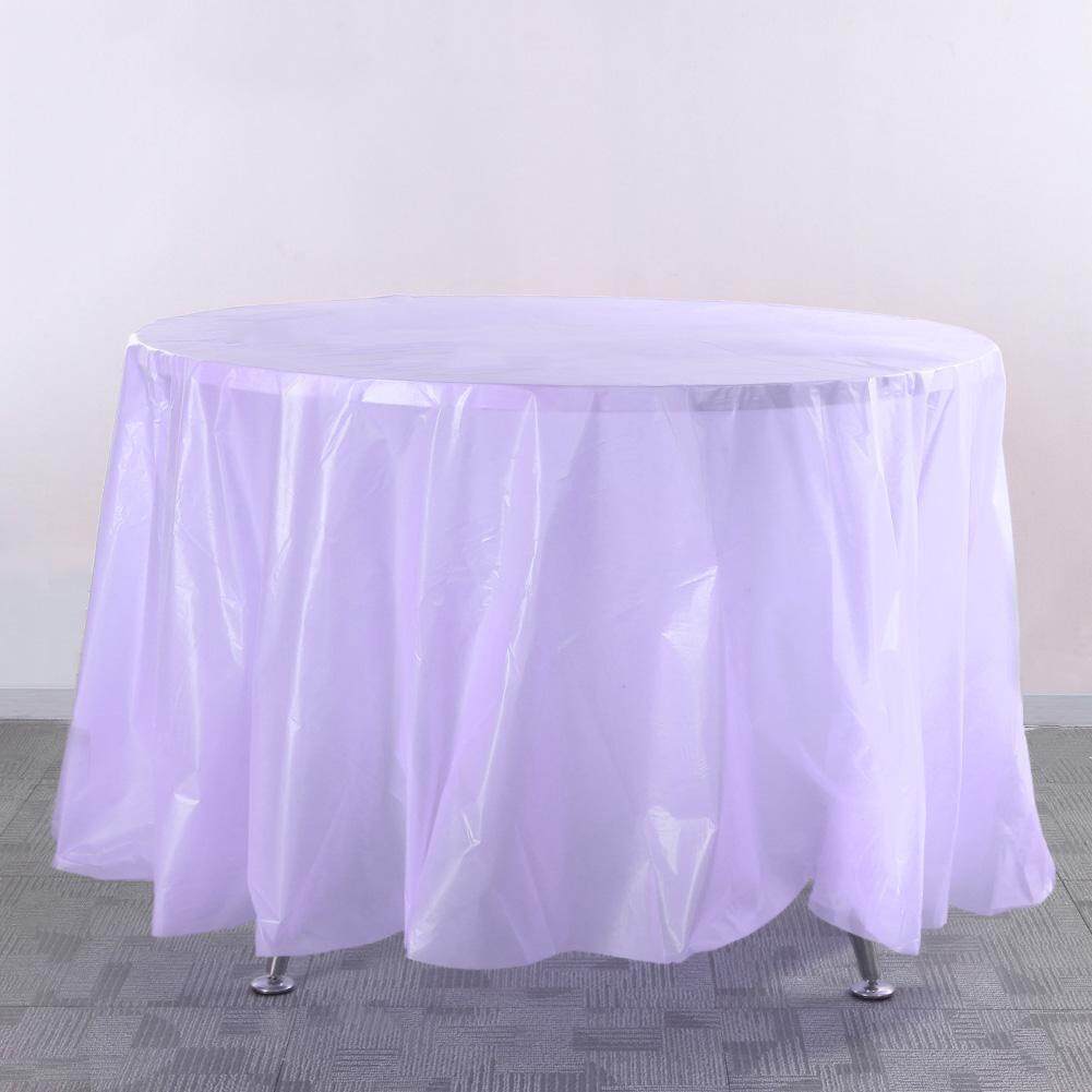 Newlifestyle 84in Round Tablecloth Wedding Party Plastic Birthday Camp Dinner Tablecover - intl(White)